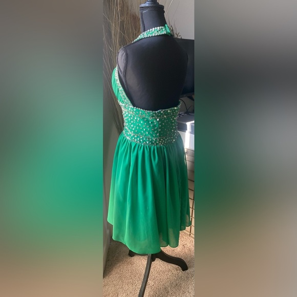 JJs House Green Sequin Backless Halter Prom, Homecoming, & Wedding Formal Dress - Picture 5 of 8